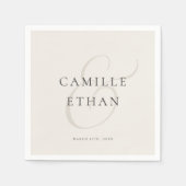 Serviette En Papier Papier de mariage simple moderne (Devant)