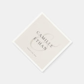 Serviette En Papier Papier de mariage simple moderne (Coin)