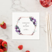 Serviette En Papier Papier de Mariage végétal violet (En situation)