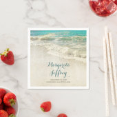 Serviette En Papier Papier de mariage vintage Beach (En situation)