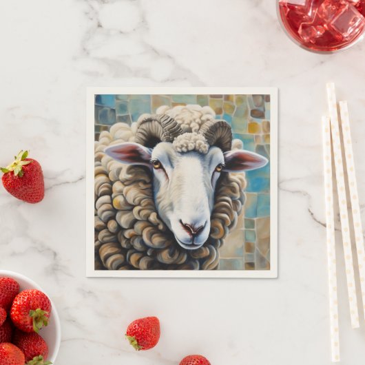 Serviette En Papier Papier de mouton mignon (En situation)