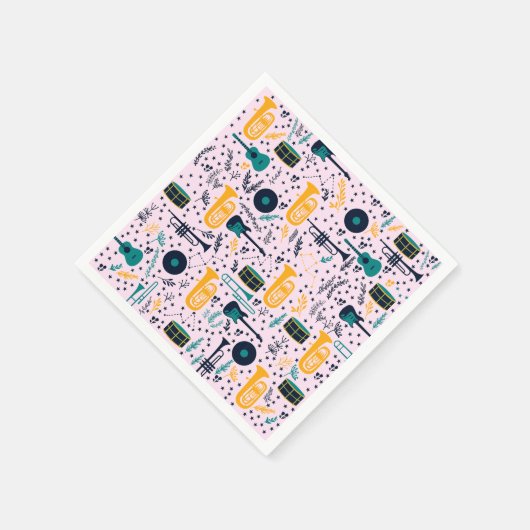 Serviette En Papier Papier de musique Instruments (Coin)