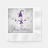 Serviette En Papier Papier de neige mou pourpre Napkin (Devant)