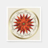 Serviette En Papier Papier de Noël Art Déco Poinsettia (Devant)