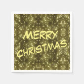 Serviette En Papier Papier de Noël brillant doré étincelant (Devant)