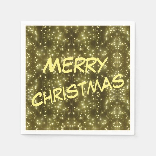 Serviette En Papier Papier de Noël brillant doré étincelant (Devant)