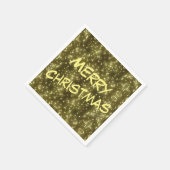 Serviette En Papier Papier de Noël brillant doré étincelant (Coin)