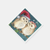 Serviette En Papier Papier de Noël Chouettes (Coin)