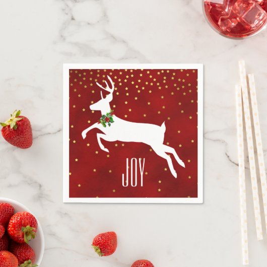 Serviette En Papier Papier de Noël de cerf blanc (En situation)