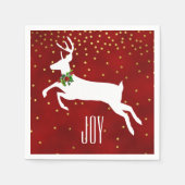 Serviette En Papier Papier de Noël de cerf blanc (Devant)