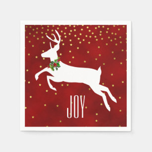 Serviette En Papier Papier de Noël de cerf blanc