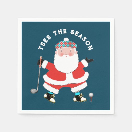 Serviette En Papier Papier de Noël de golf (Devant)