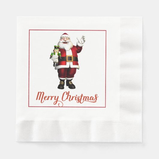 Serviette En Papier Papier de Noël du Père Noël (Devant)
