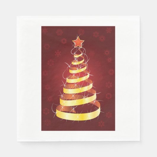 Serviette En Papier Papier de Noël en or (Devant)