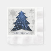 Serviette En Papier Papier de Noël Festif Bleu Napkin (Devant)