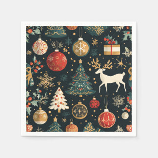 Serviette En Papier Papier de Noël festif Napkin