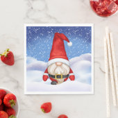 Serviette En Papier Papier de Noël Gnome (En situation)