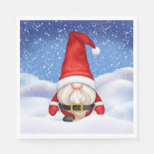 Serviette En Papier Papier de Noël Gnome (Devant)