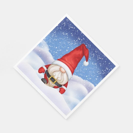 Serviette En Papier Papier de Noël Gnome (Coin)