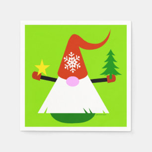 Serviette En Papier Papier de Noël Gnome Jour de Fête Napkins