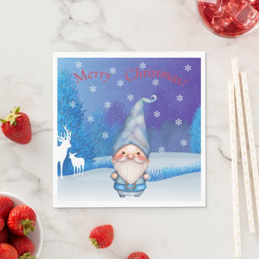 Serviette En Papier Papier de Noël Gnome Napkin (En situation)