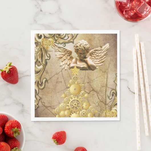 Serviette En Papier Papier de Noël, Joyeux Ange de Noël (En situation)