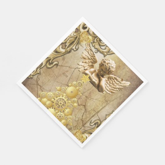 Serviette En Papier Papier de Noël, Joyeux Ange de Noël (Coin)