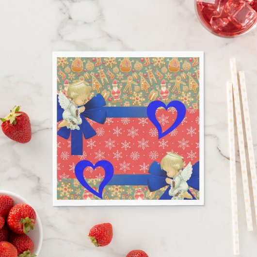 Serviette En Papier Papier de Noël, Joyeux Ange de Noël (En situation)