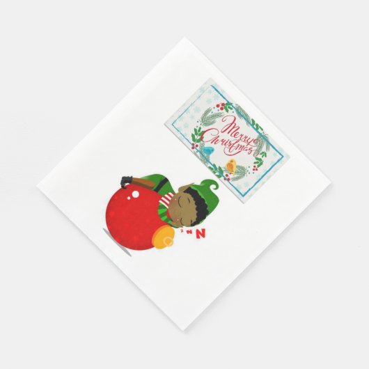 Serviette En Papier Papier de Noël, Joyeux Noël, Africain (Coin)