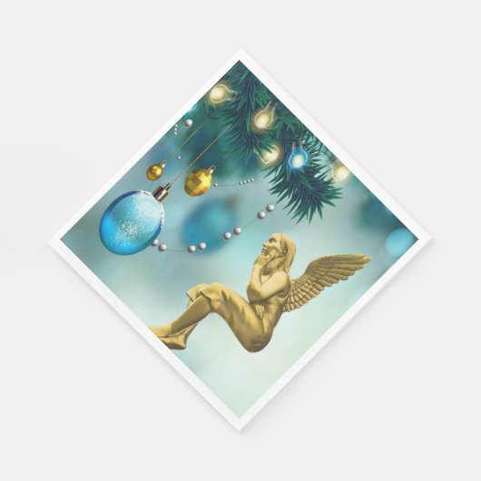 Serviette En Papier Papier de Noël, Joyeux Noël, Ange (Coin)