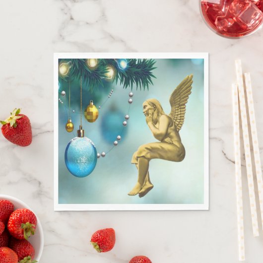 Serviette En Papier Papier de Noël, Joyeux Noël, Ange (En situation)