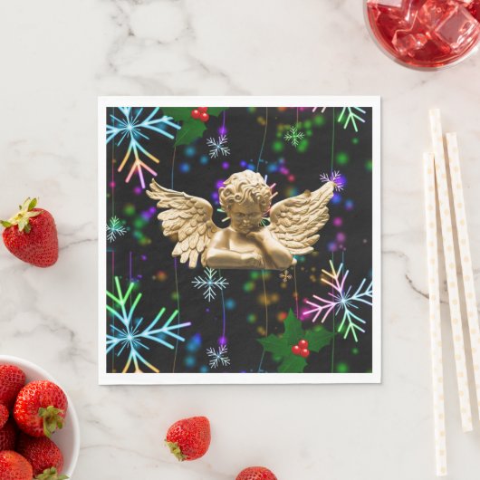 Serviette En Papier Papier de Noël, Joyeux Noël, Ange (En situation)