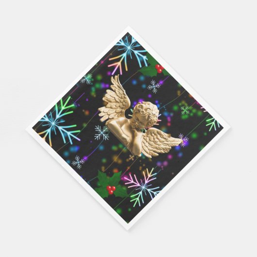 Serviette En Papier Papier de Noël, Joyeux Noël, Ange (Coin)