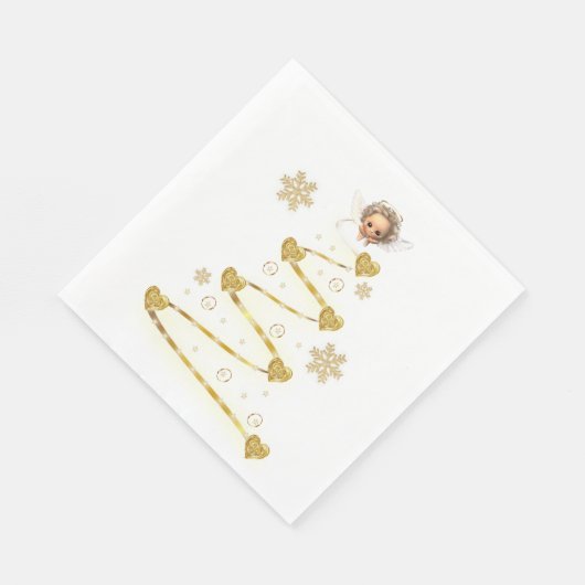 Serviette En Papier Papier de Noël, Joyeux Noël, Ange (Coin)