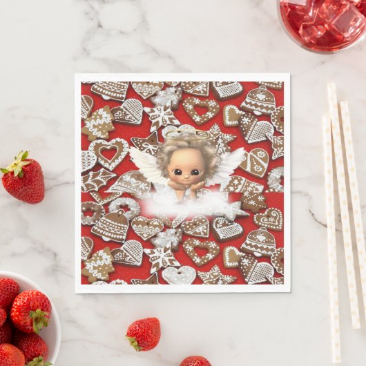 Serviette En Papier Papier de Noël, Joyeux Noël, Ange (En situation)