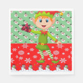 Serviette En Papier Papier de Noël, Joyeux Noël, Elfe (Devant)