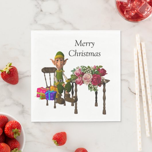 Serviette En Papier Papier de Noël, Joyeux Noël, Elfe (En situation)