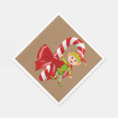 Serviette En Papier Papier de Noël, Joyeux Noël, Elfe (Coin)