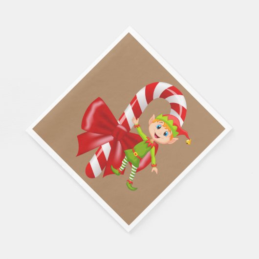 Serviette En Papier Papier de Noël, Joyeux Noël, Elfe (Coin)