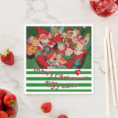 Serviette En Papier Papier de Noël, Joyeux Noël, Elfe (En situation)