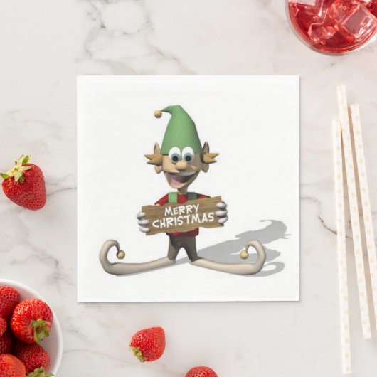 Serviette En Papier Papier de Noël, Joyeux Noël, Elfe (En situation)