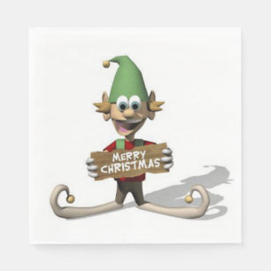 Serviette En Papier Papier de Noël, Joyeux Noël, Elfe