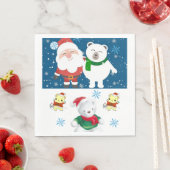 Serviette En Papier Papier de Noël, Joyeux Noël, Ours (En situation)