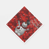 Serviette En Papier Papier de Noël, Joyeux Noël, Snowman (Coin)