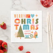 Serviette En Papier Papier de Noël moderne Napkin (En situation)