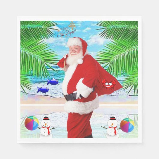 Serviette En Papier Papier de Noël Napkins, Chaussure de plage d'été P (Devant)