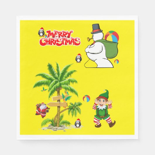 Serviette En Papier Papier de Noël Napkins, Chaussure de plage d'été P (Devant)