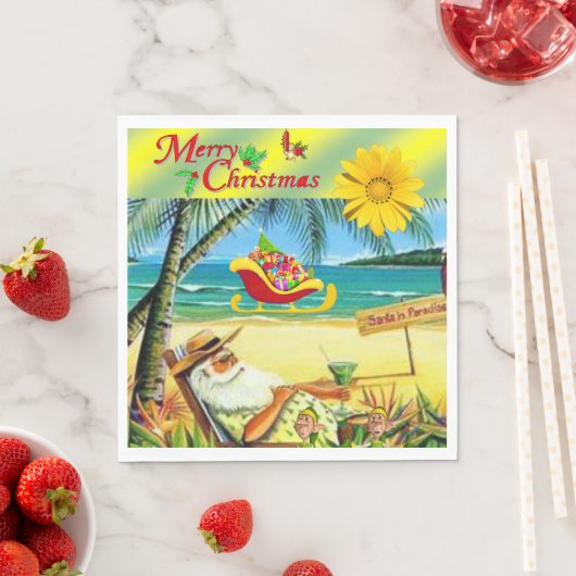 Serviette En Papier Papier de Noël Napkins, Chaussure de plage d'été P (En situation)