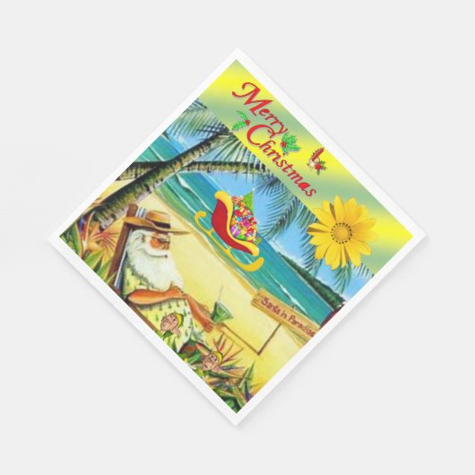 Serviette En Papier Papier de Noël Napkins, Chaussure de plage d'été P (Coin)
