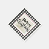 Serviette En Papier Papier de Noël noir et blanc plaqué de Buffalo (Coin)